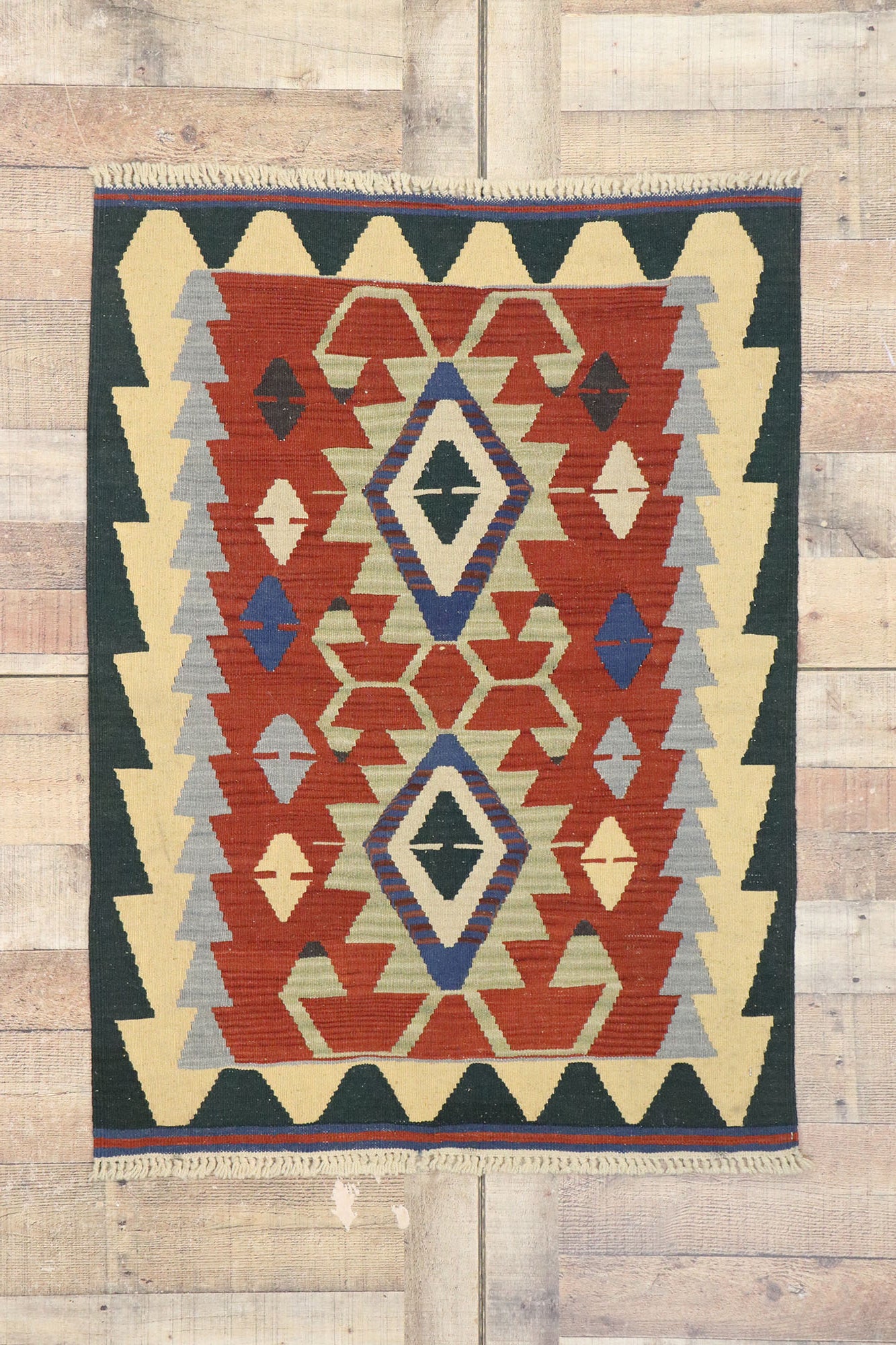 3 x 4 Vintage Persian Shiraz Kilim Rug 77840