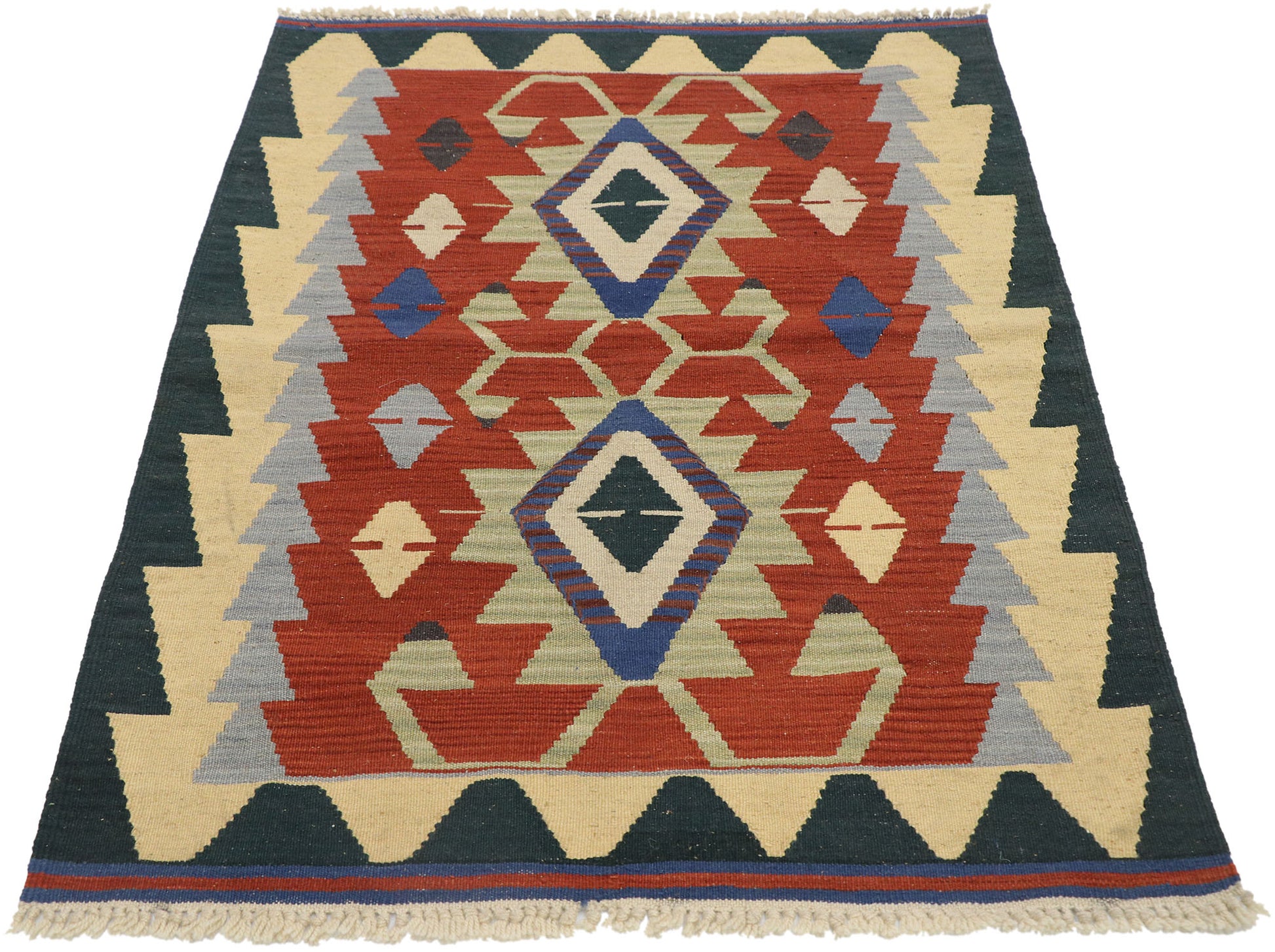 3 x 4 Vintage Persian Shiraz Kilim Rug 77840