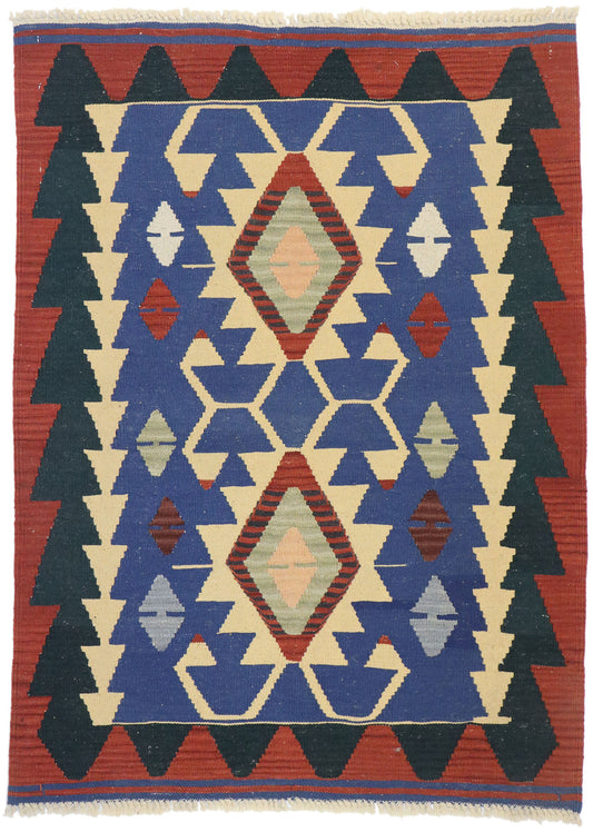 3 x 4 Vintage Persian Shiraz Kilim Rug 77841