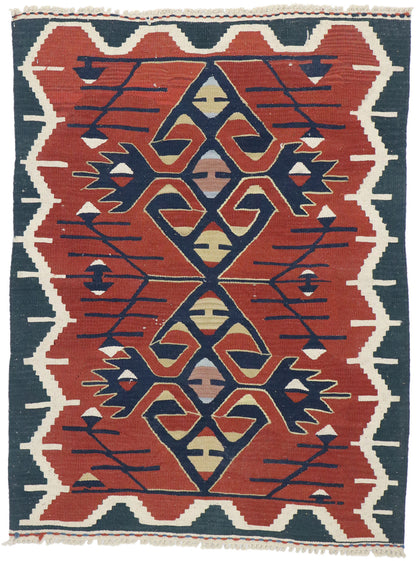 3 x 4 Vintage Persian Shiraz Kilim Rug 77842