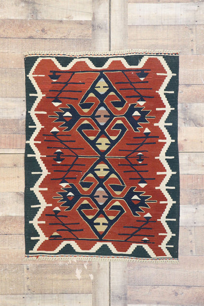 3 x 4 Vintage Persian Shiraz Kilim Rug 77842