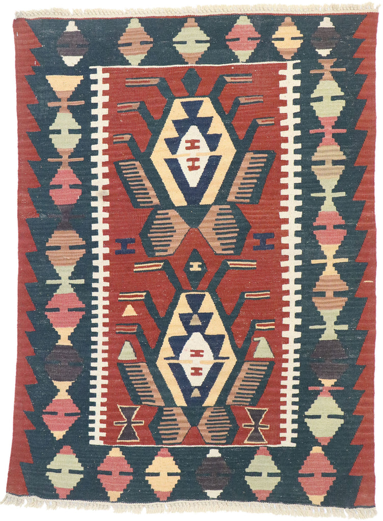 3 x 4 Vintage Persian Shiraz Kilim Rug 77843