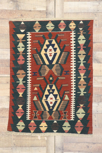 3 x 4 Vintage Persian Shiraz Kilim Rug 77843
