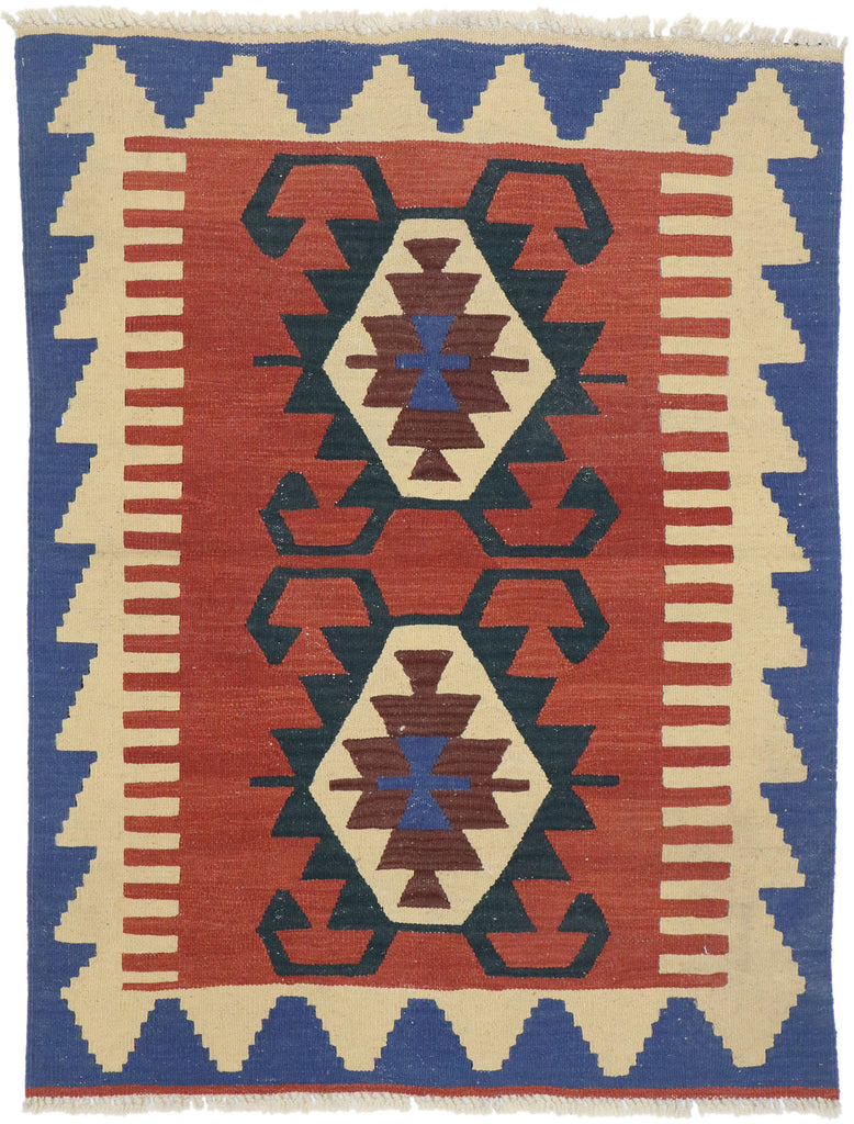 3 x 4 Vintage Persian Shiraz Kilim Rug 77844