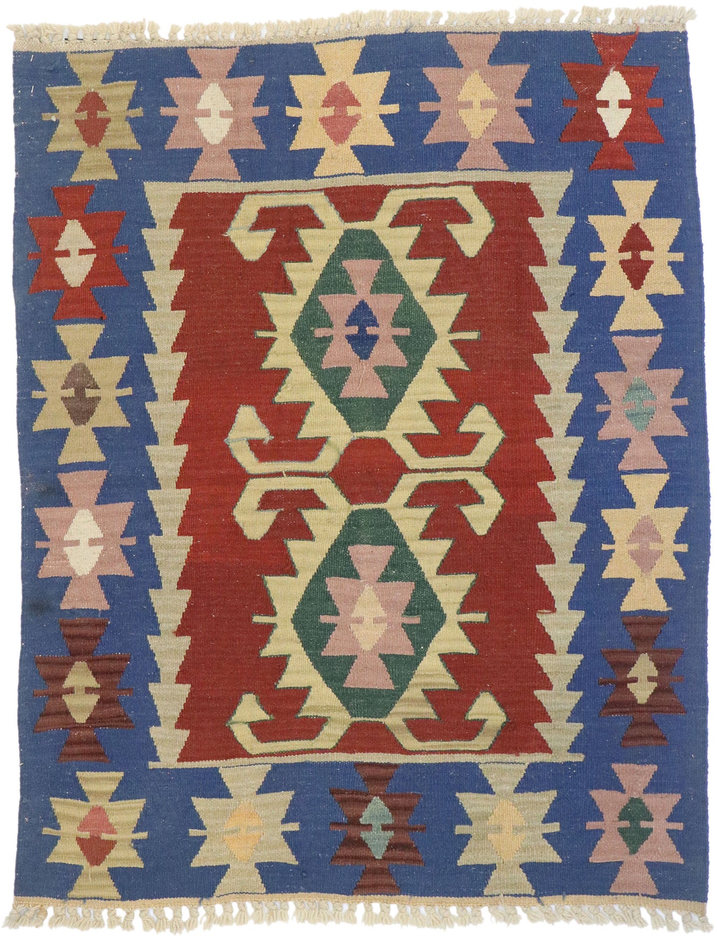 3 x 4 Vintage Persian Shiraz Kilim Rug 77845