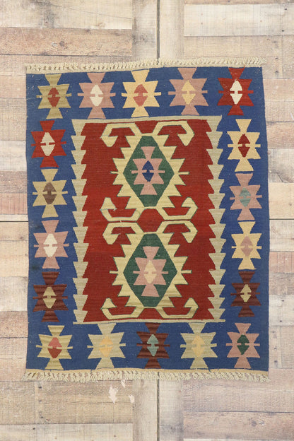 3 x 4 Vintage Persian Shiraz Kilim Rug 77845