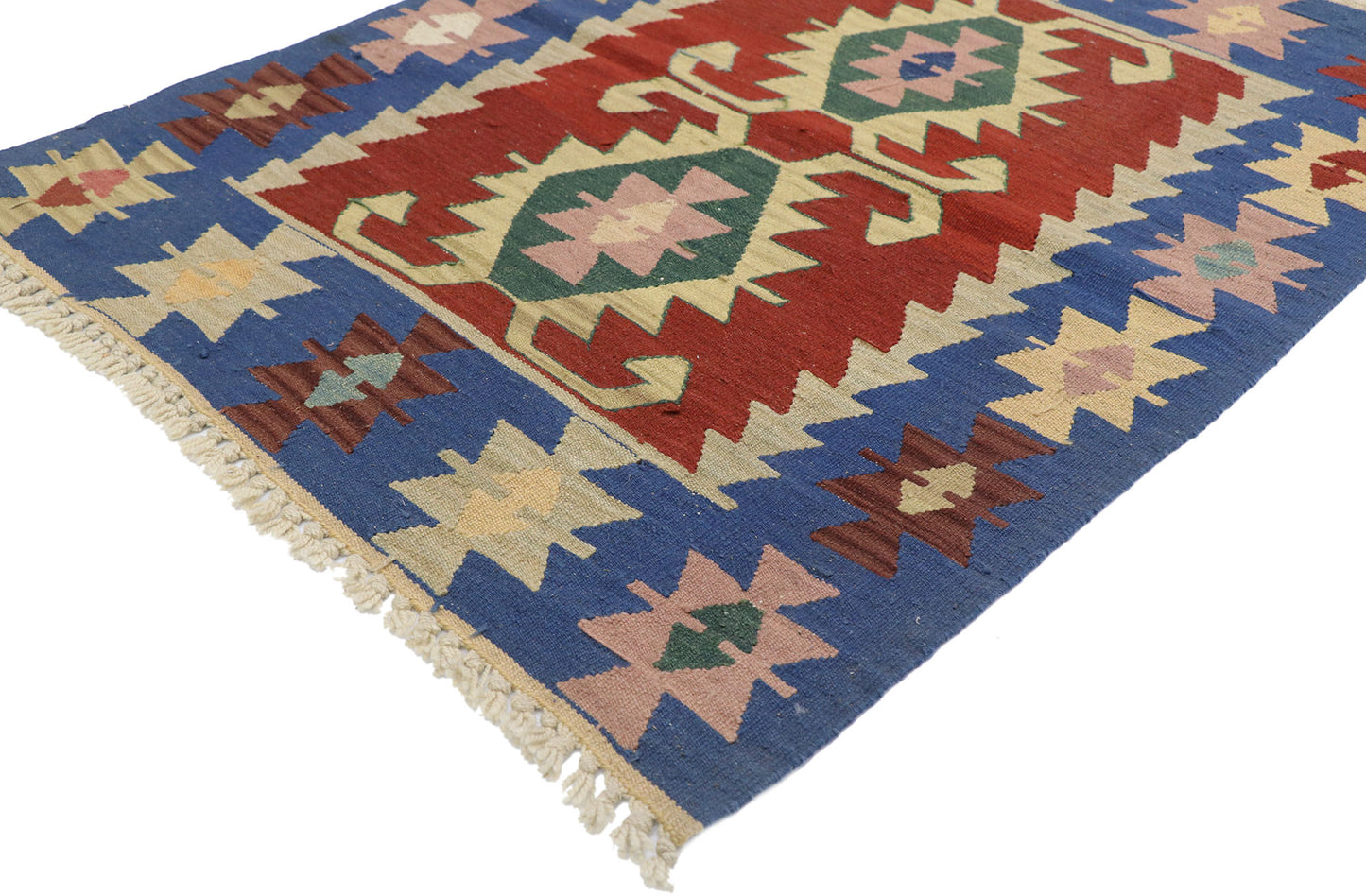 3 x 4 Vintage Persian Shiraz Kilim Rug 77845