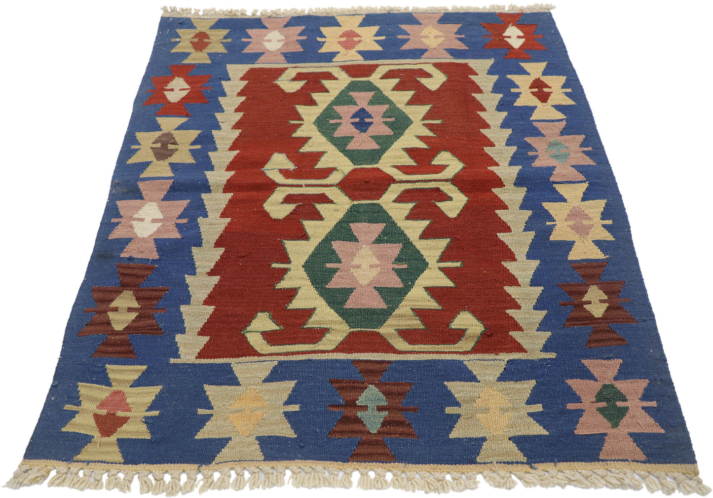 3 x 4 Vintage Persian Shiraz Kilim Rug 77845