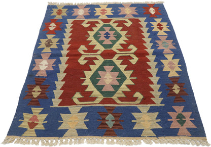 3 x 4 Vintage Persian Shiraz Kilim Rug 77845