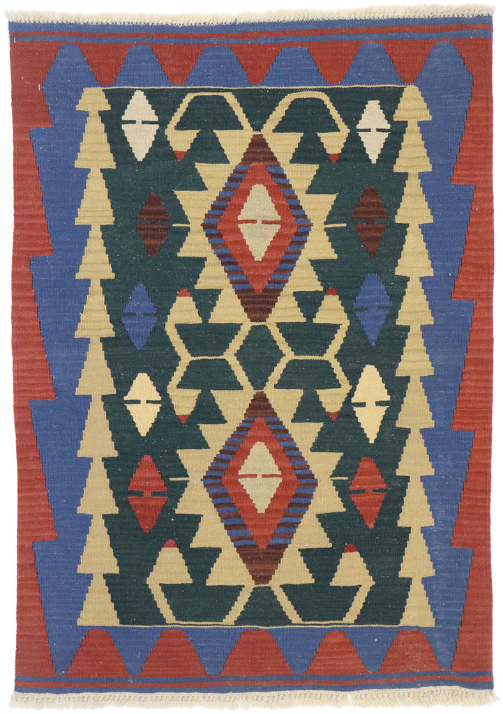 3 x 4 Vintage Persian Shiraz Kilim Rug 77848