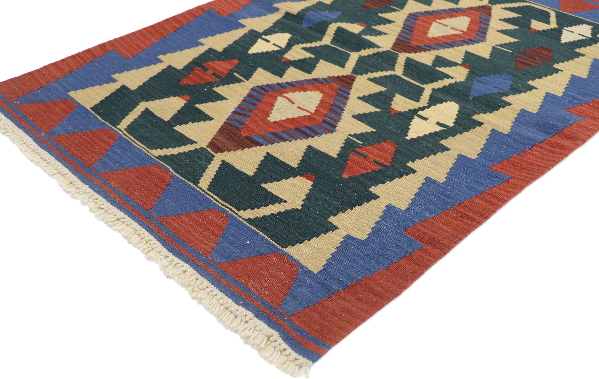 3 x 4 Vintage Persian Shiraz Kilim Rug 77848