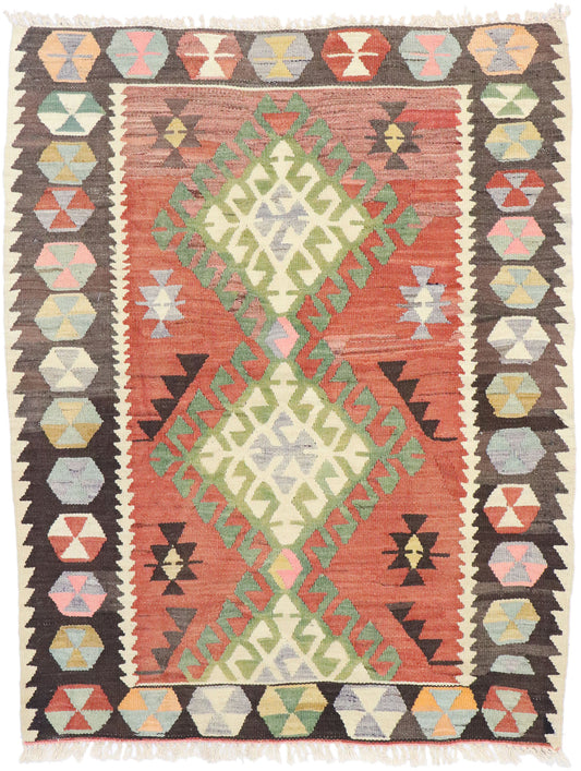 3 x 4 Vintage Persian Shiraz Kilim Rug 77850