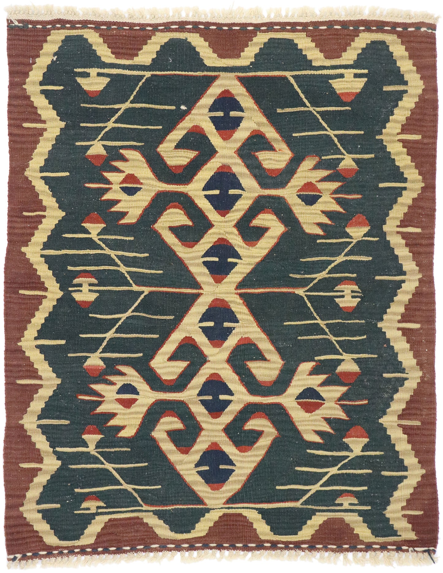 3 x 4 Vintage Persian Shiraz Kilim Rug 77851