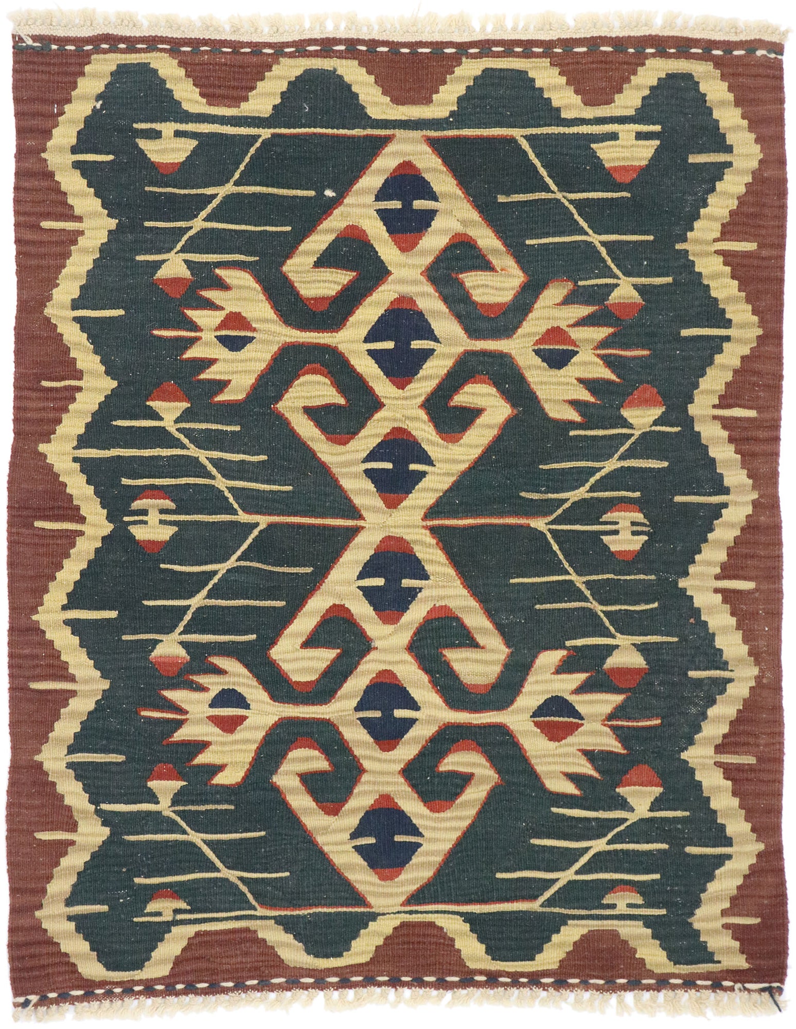 3 x 4 Vintage Persian Shiraz Kilim Rug 77851