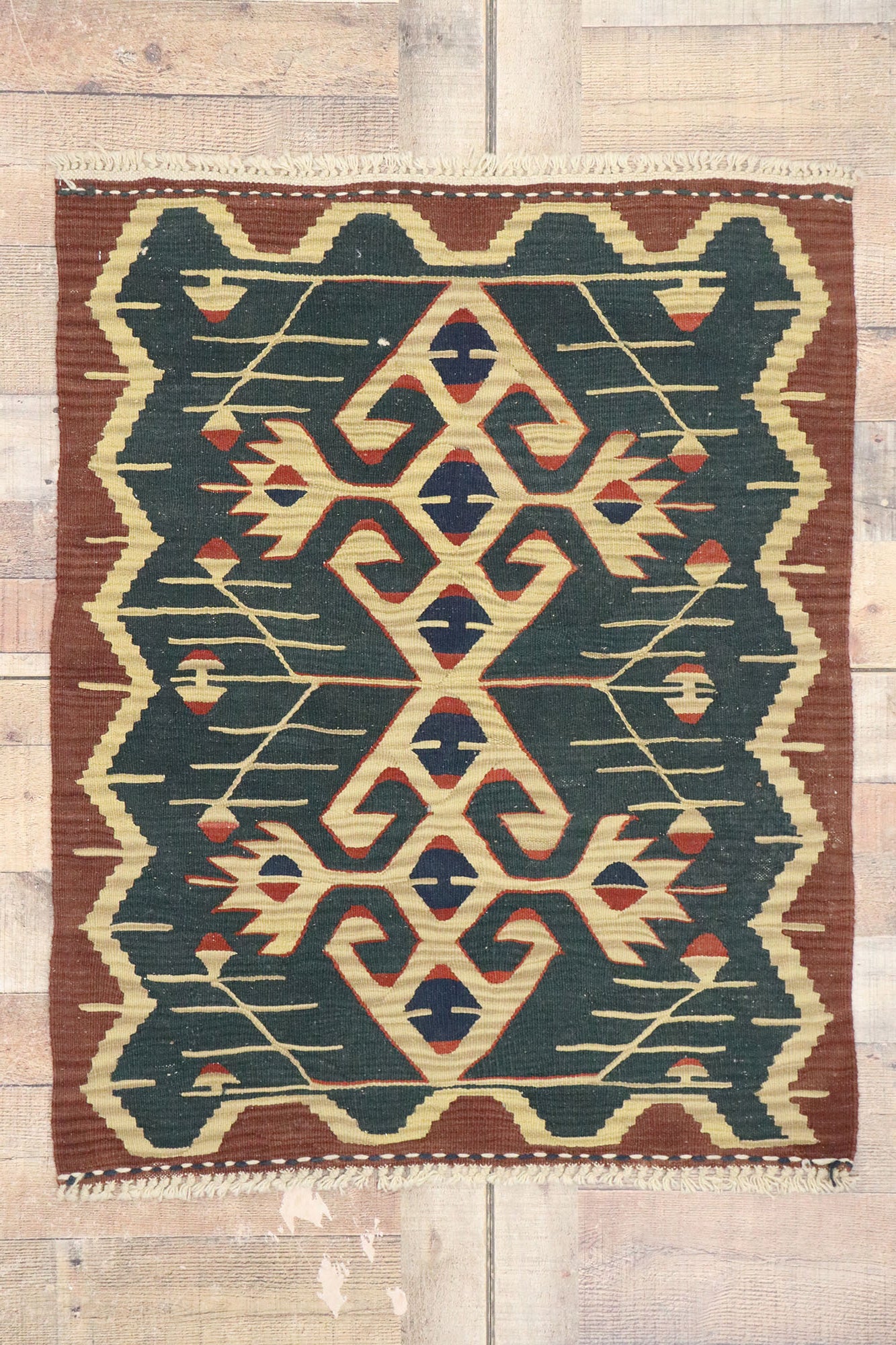 3 x 4 Vintage Persian Shiraz Kilim Rug 77851