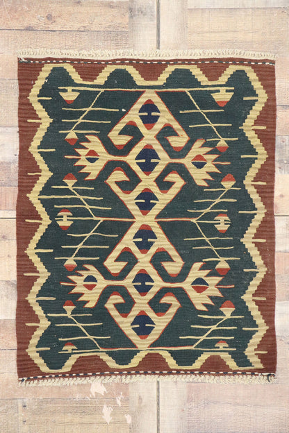 3 x 4 Vintage Persian Shiraz Kilim Rug 77851