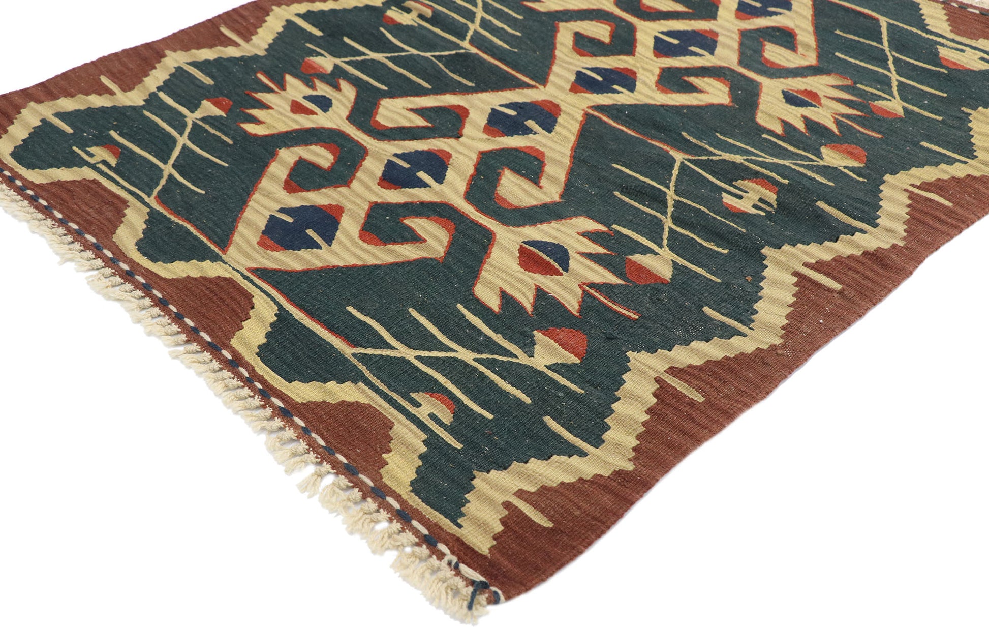 3 x 4 Vintage Persian Shiraz Kilim Rug 77851