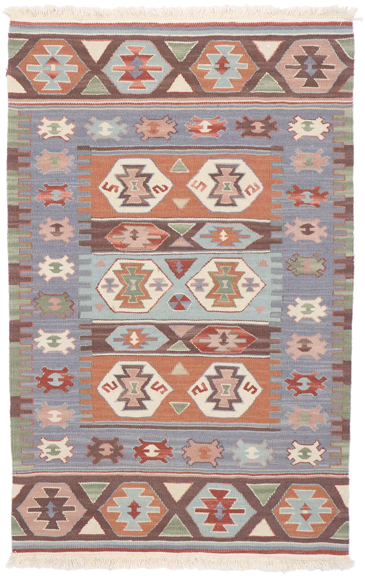 3 x 4 Vintage Persian Shiraz Kilim Rug 77852