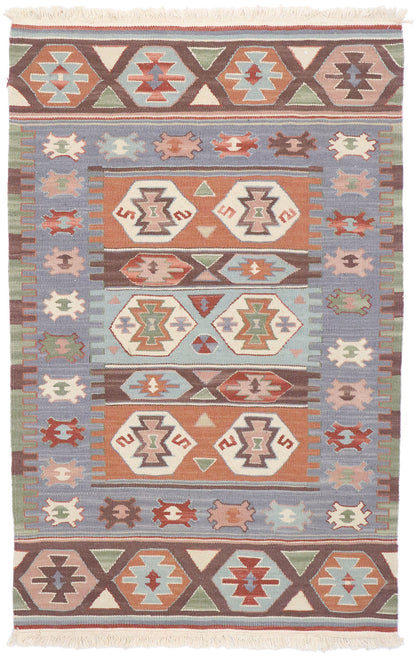3 x 4 Vintage Persian Shiraz Kilim Rug 77852