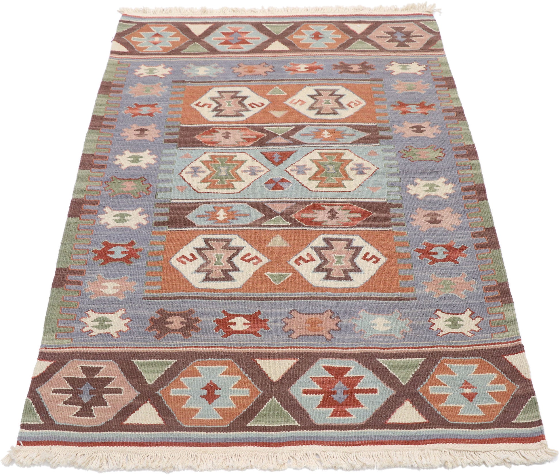 3 x 4 Vintage Persian Shiraz Kilim Rug 77852