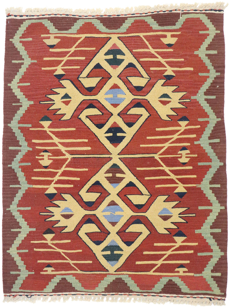 3 x 4 Vintage Persian Shiraz Kilim Rug 77853