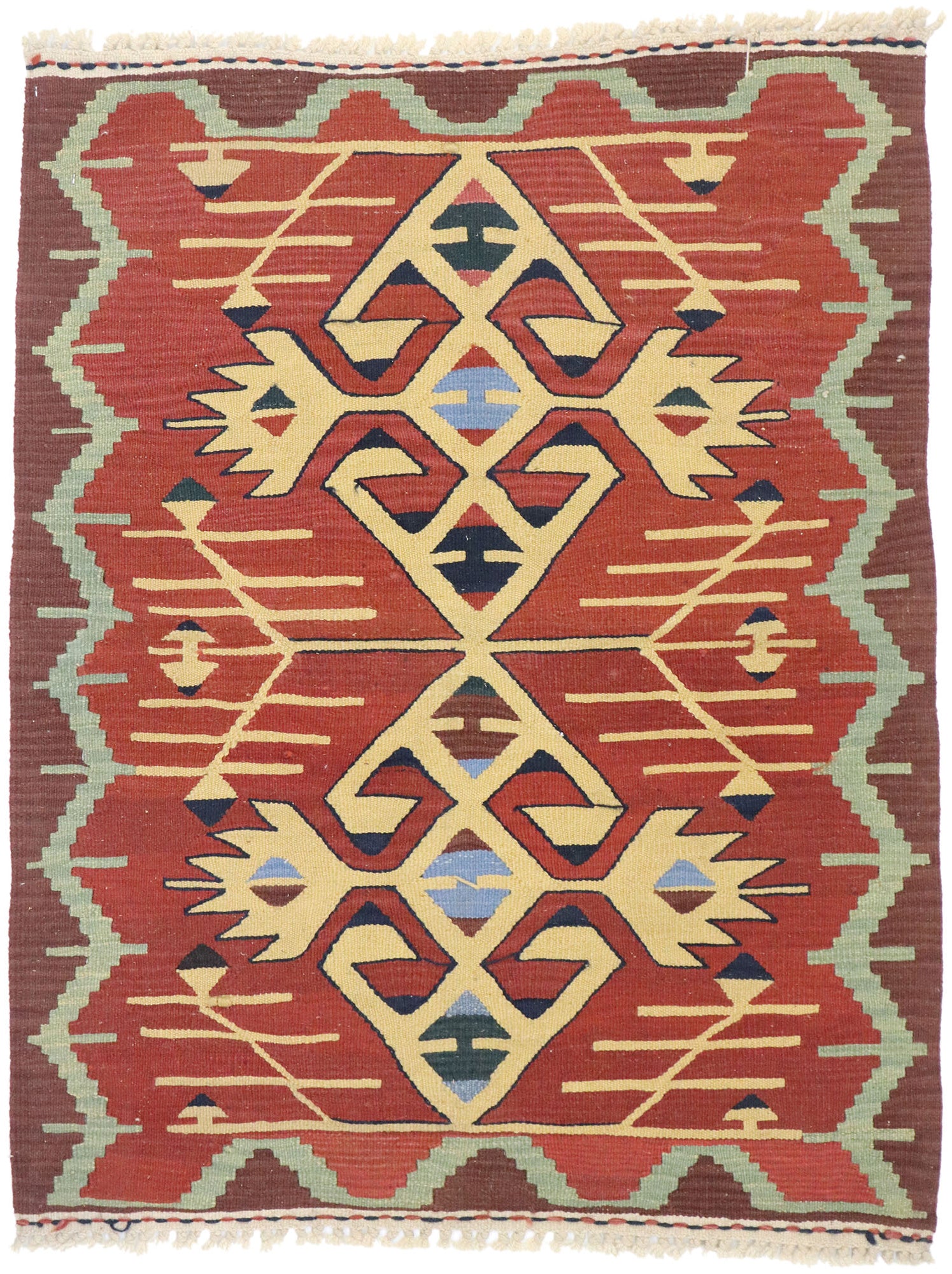 3 x 4 Vintage Persian Shiraz Kilim Rug 77853