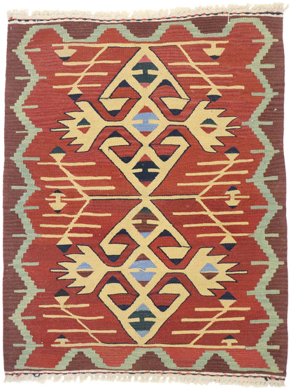 3 x 4 Vintage Persian Shiraz Kilim Rug 77853