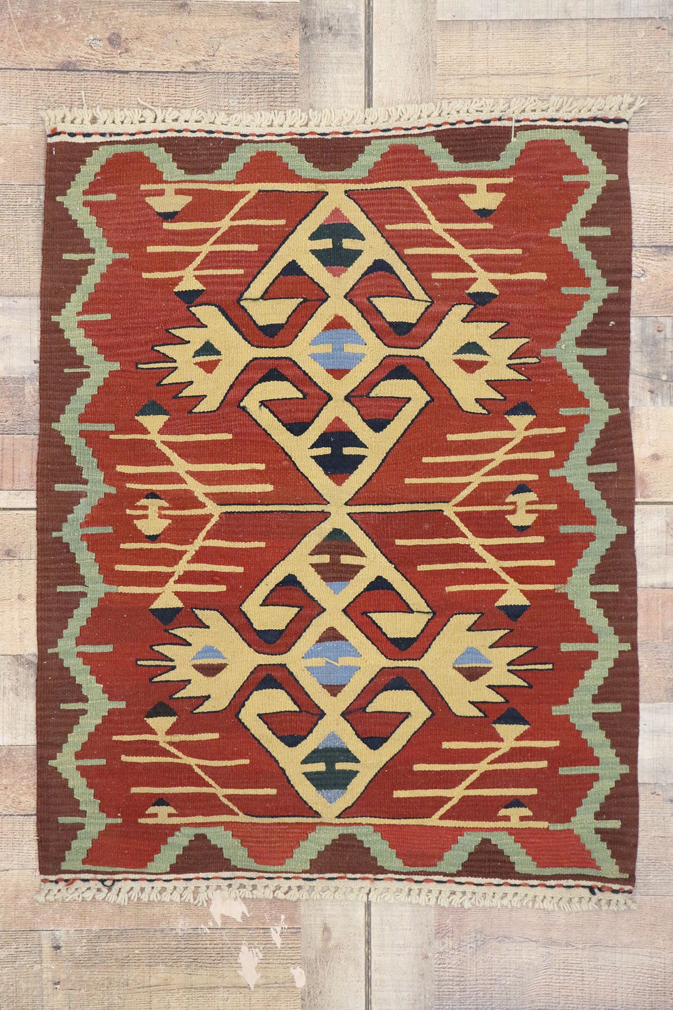 3 x 4 Vintage Persian Shiraz Kilim Rug 77853