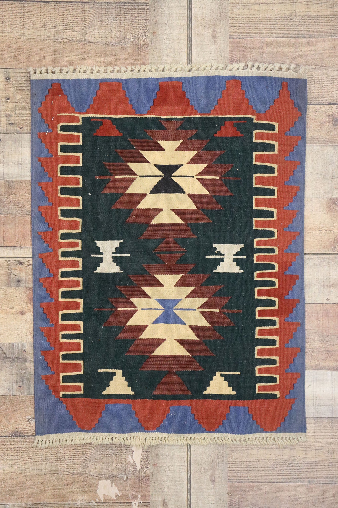 2 x 3 Vintage Persian Shiraz Kilim Rug 77857