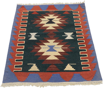 2 x 3 Vintage Persian Shiraz Kilim Rug 77857