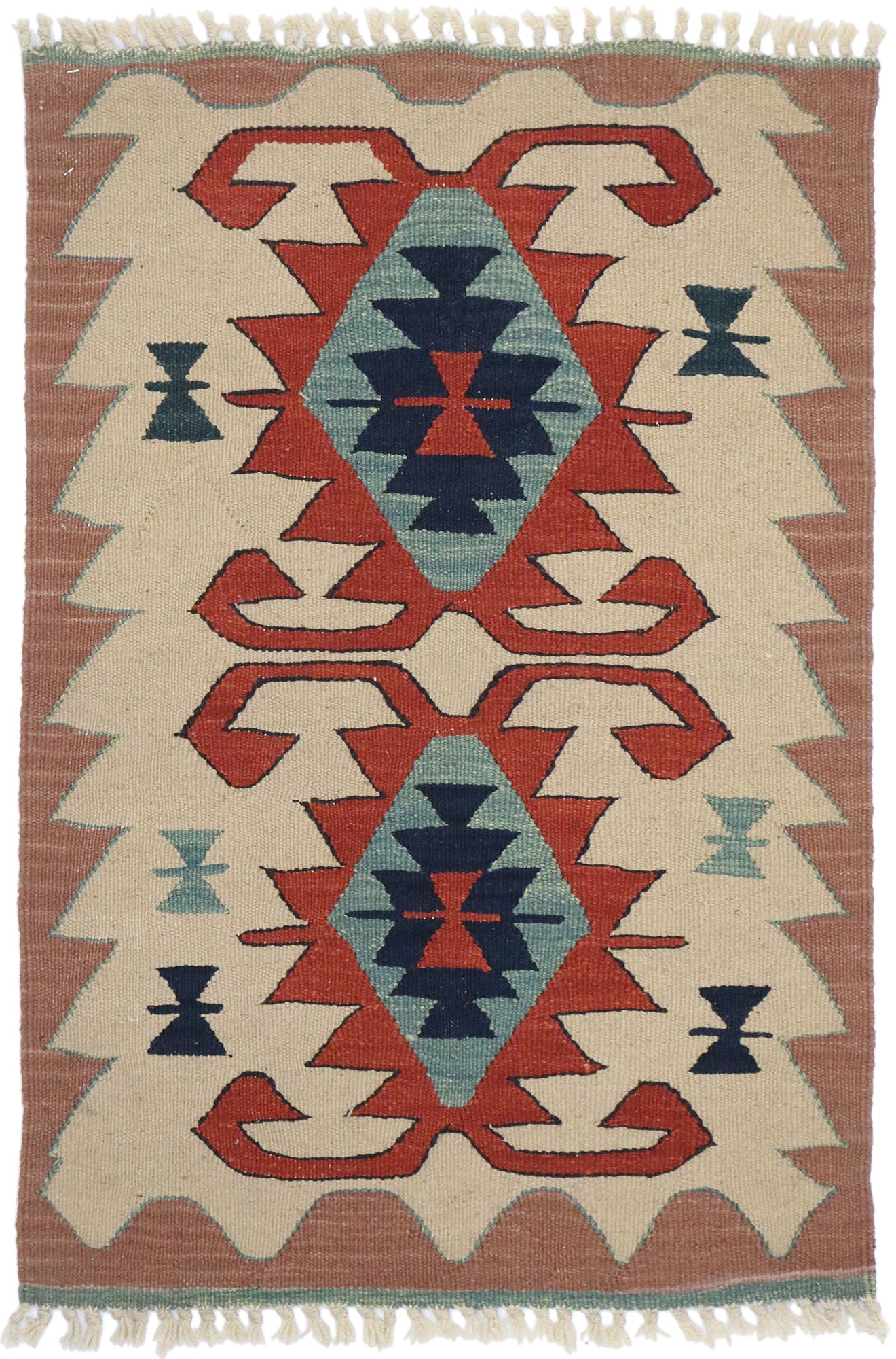 2 x 3 Vintage Persian Shiraz Kilim Rug 77859