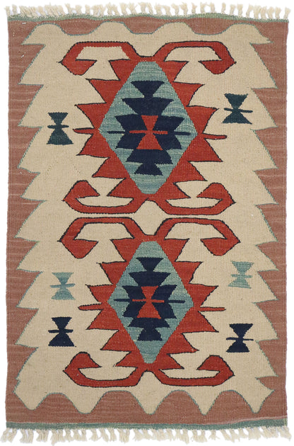 2 x 3 Vintage Persian Shiraz Kilim Rug 77859