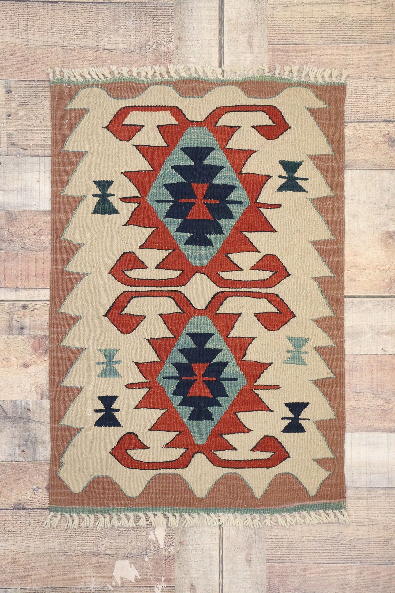 2 x 3 Vintage Persian Shiraz Kilim Rug 77859