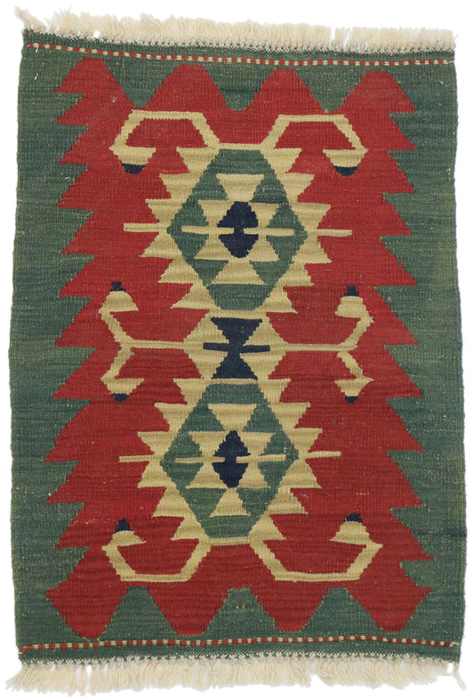 2 x 3 Vintage Persian Shiraz Kilim Rug 77860