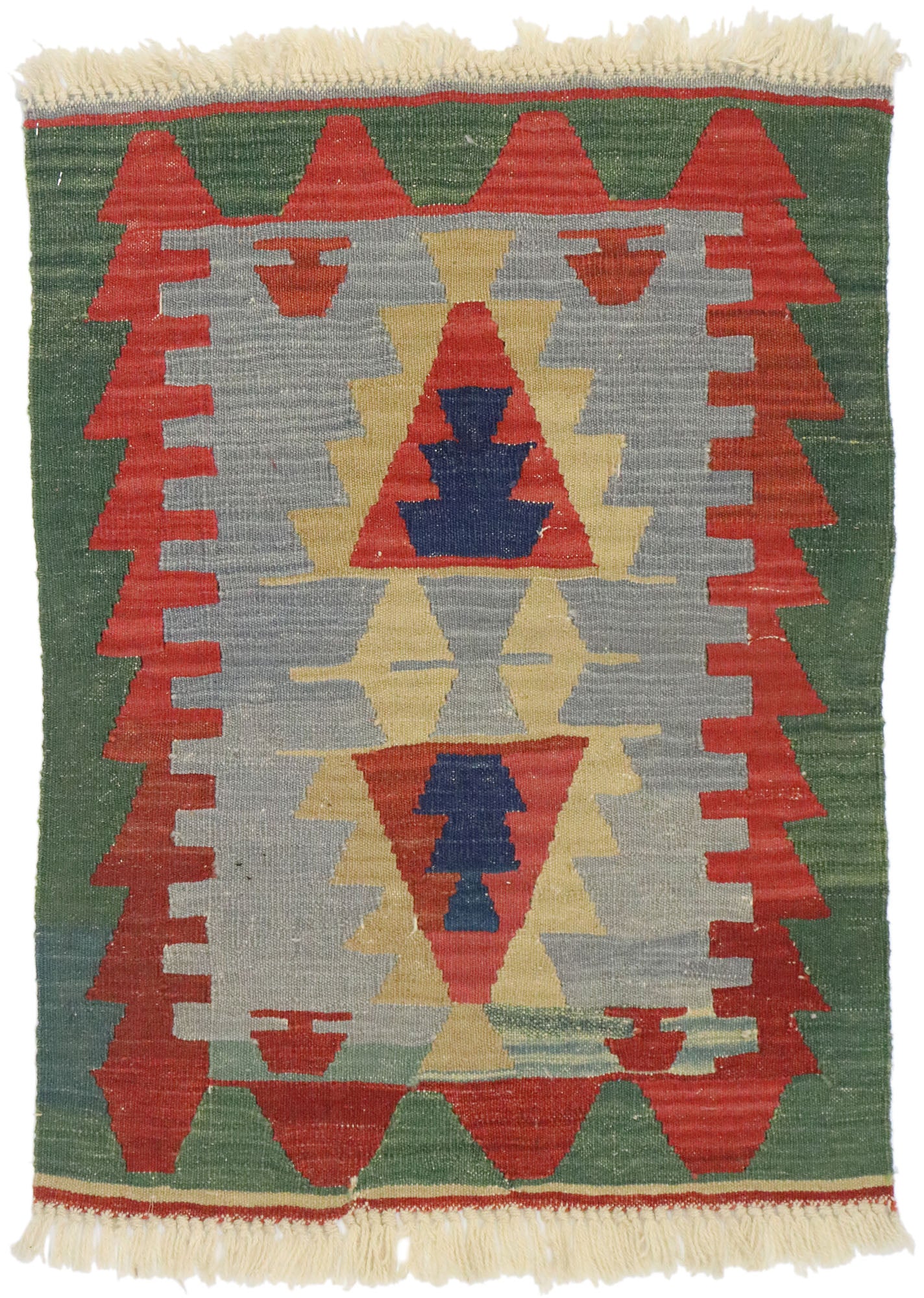 2 x 3 Vintage Persian Shiraz Kilim Rug 77861