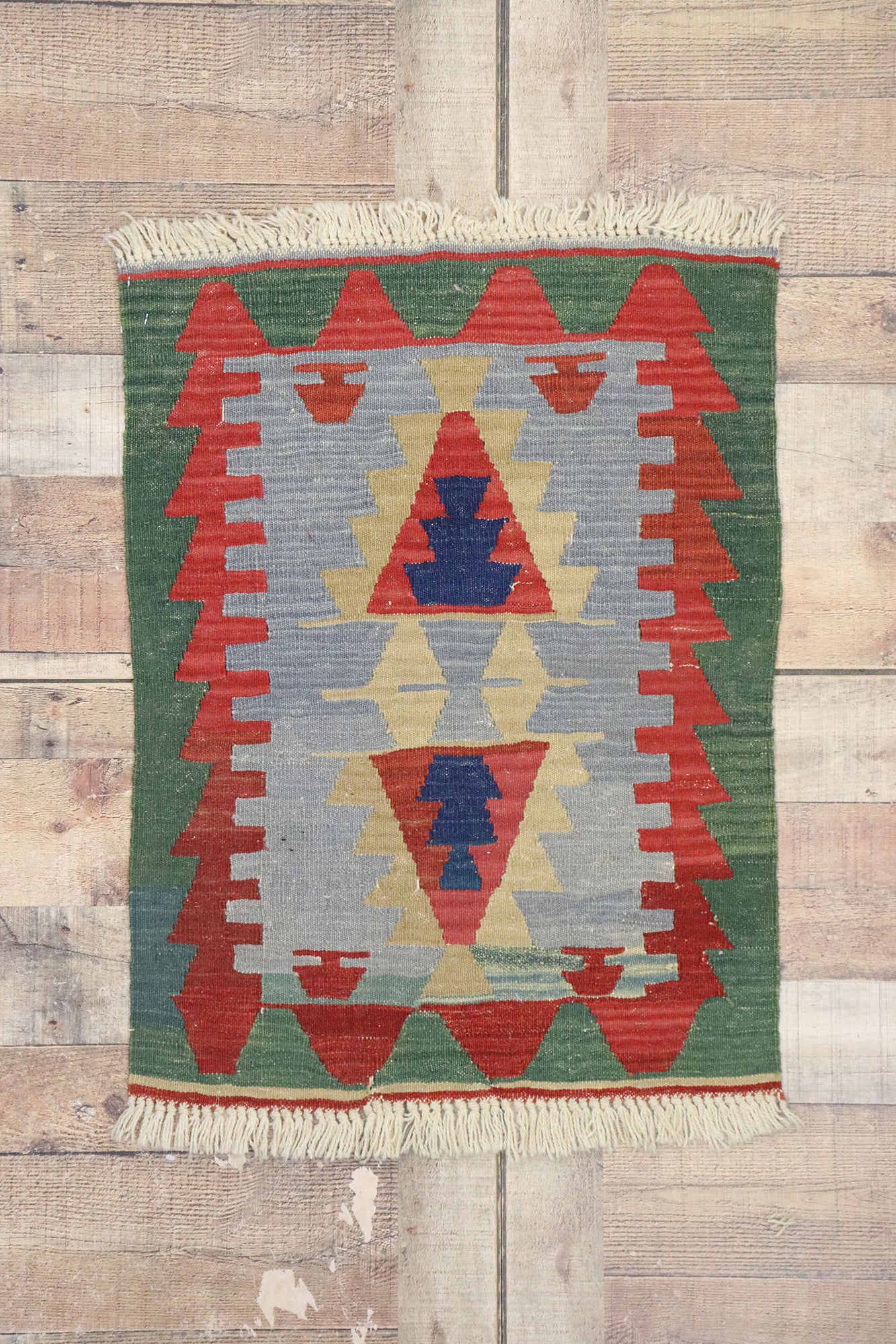 2 x 3 Vintage Persian Shiraz Kilim Rug 77861