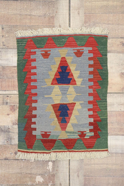 2 x 3 Vintage Persian Shiraz Kilim Rug 77861