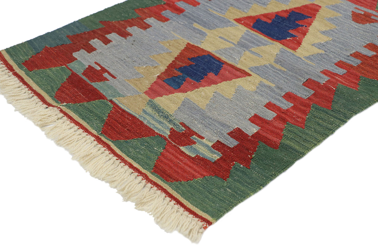 2 x 3 Vintage Persian Shiraz Kilim Rug 77861