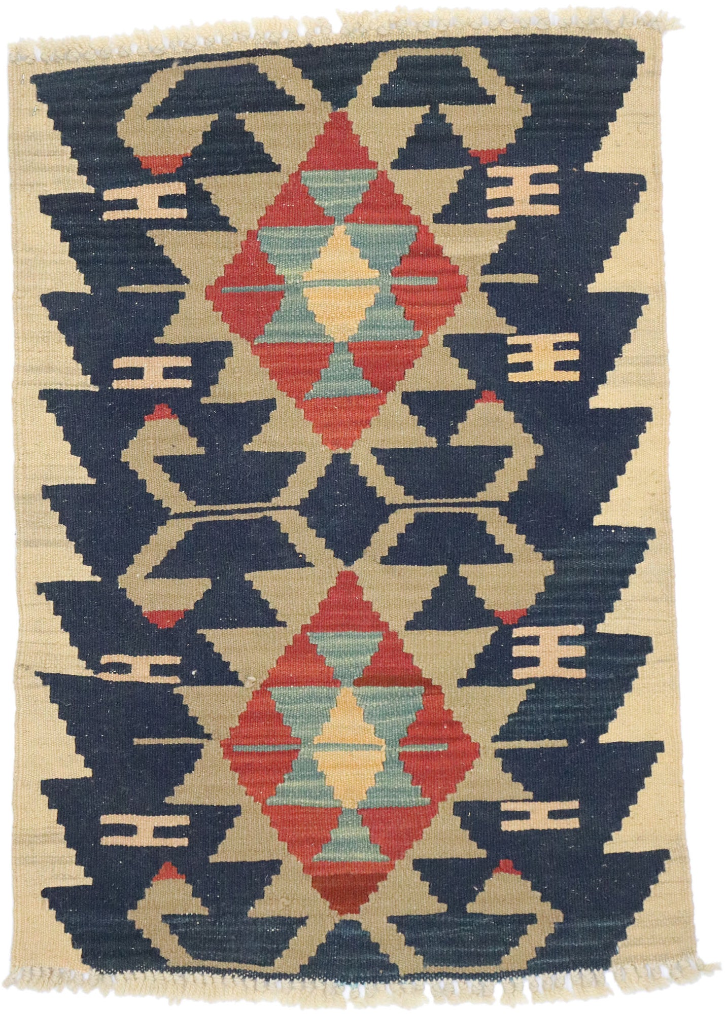 2 x 3 Vintage Persian Shiraz Kilim Rug 77862