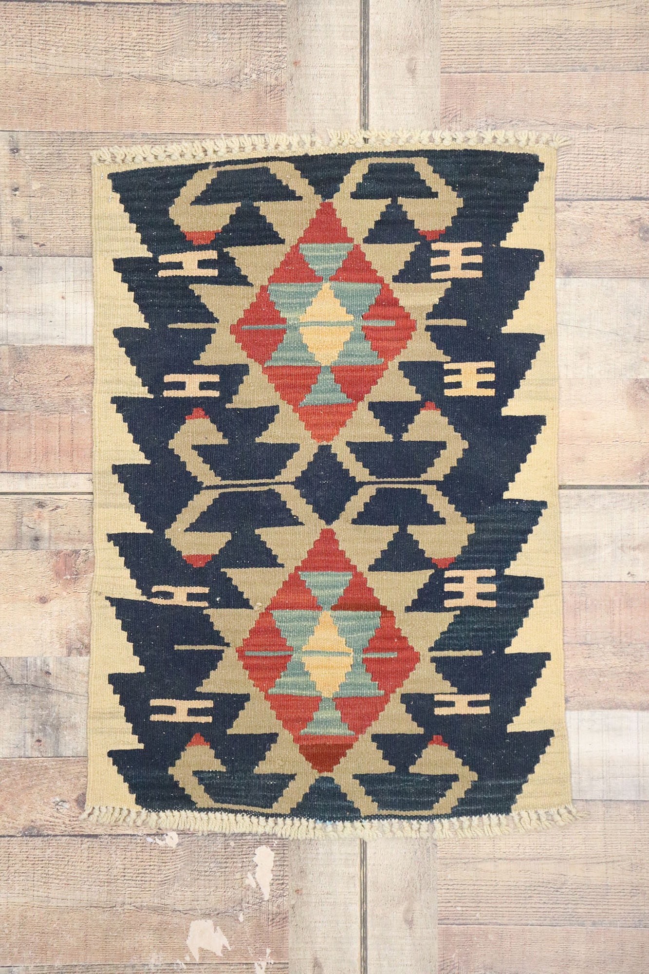 2 x 3 Vintage Persian Shiraz Kilim Rug 77862