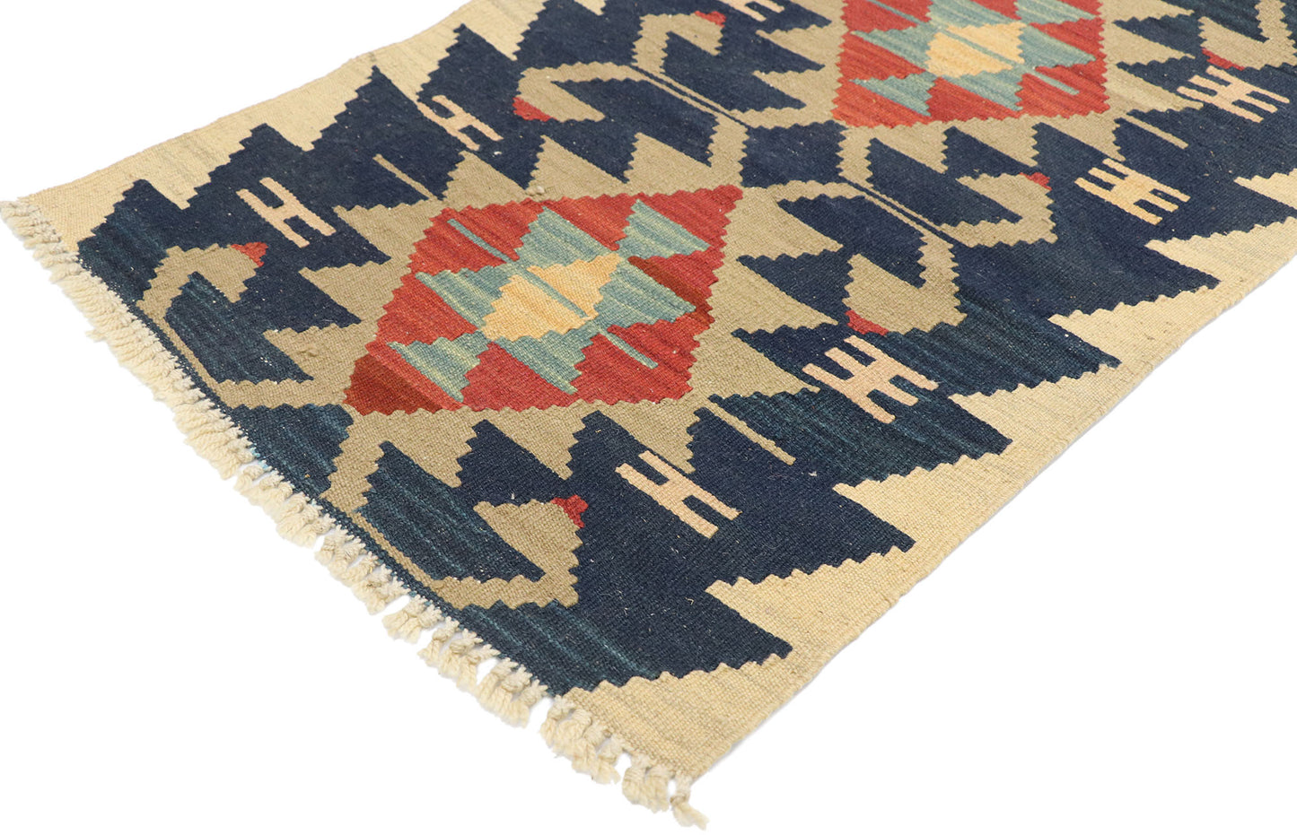 2 x 3 Vintage Persian Shiraz Kilim Rug 77862