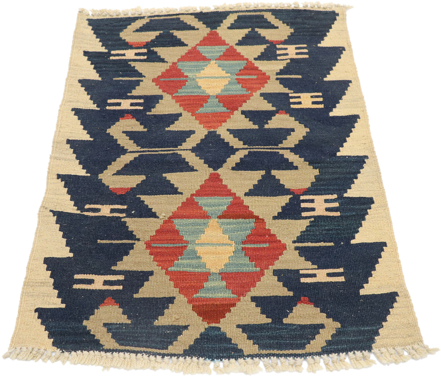 2 x 3 Vintage Persian Shiraz Kilim Rug 77862