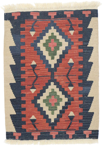 2 x 3 Vintage Persian Shiraz Kilim Rug 77863