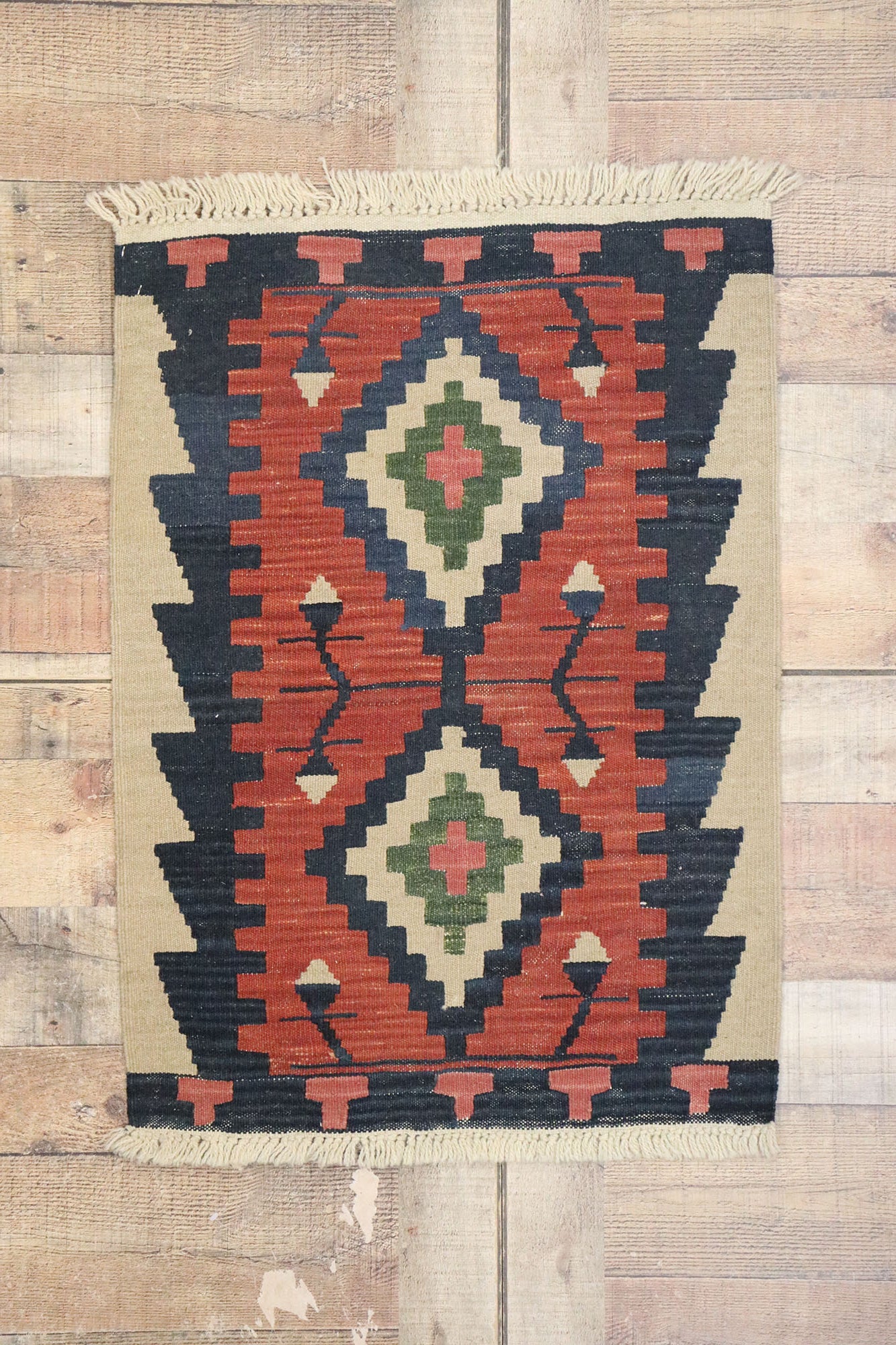 2 x 3 Vintage Persian Shiraz Kilim Rug 77863