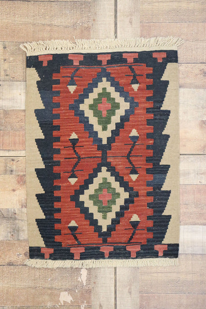 2 x 3 Vintage Persian Shiraz Kilim Rug 77863