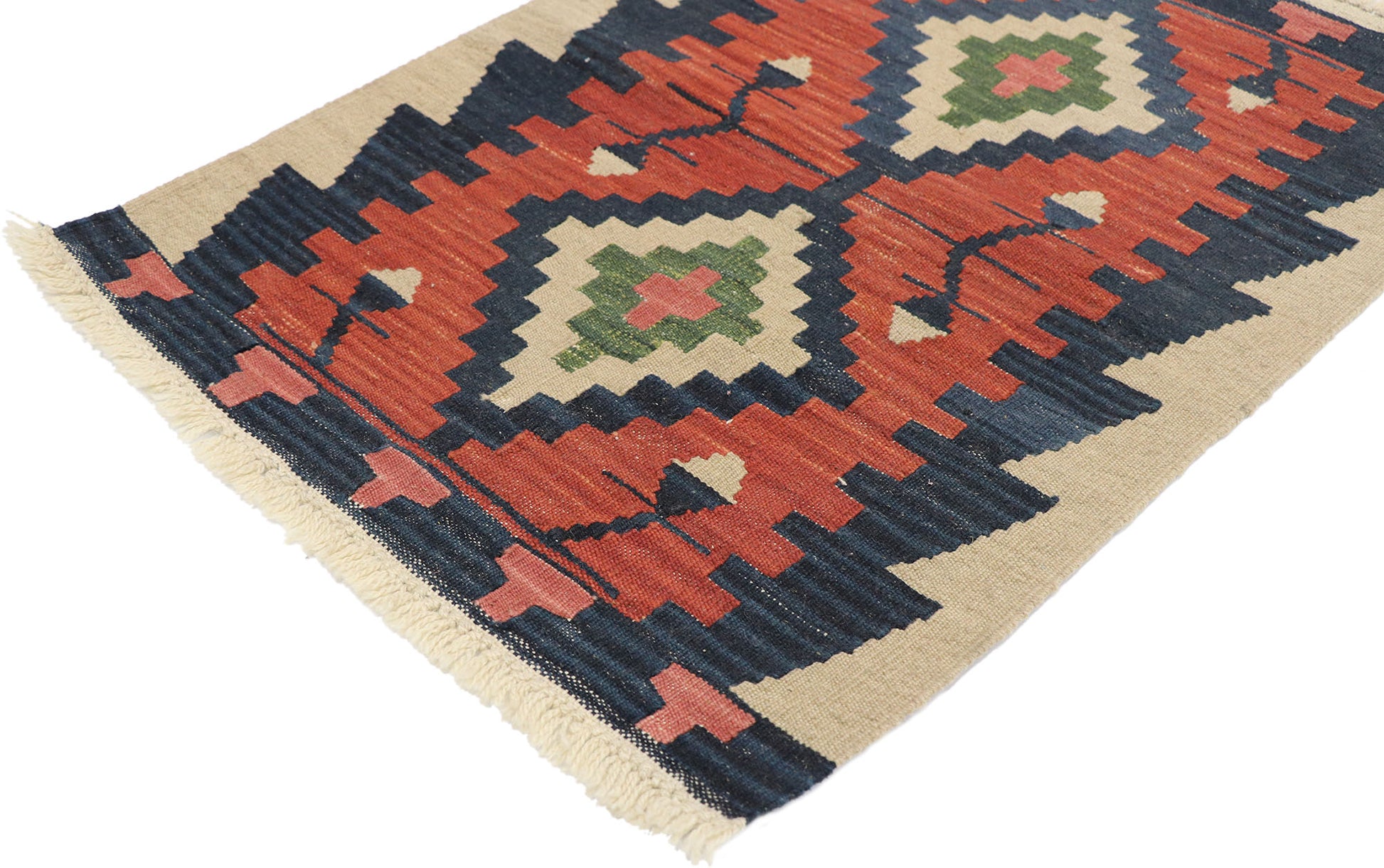 2 x 3 Vintage Persian Shiraz Kilim Rug 77863