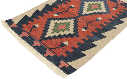2 x 3 Vintage Persian Shiraz Kilim Rug 77863