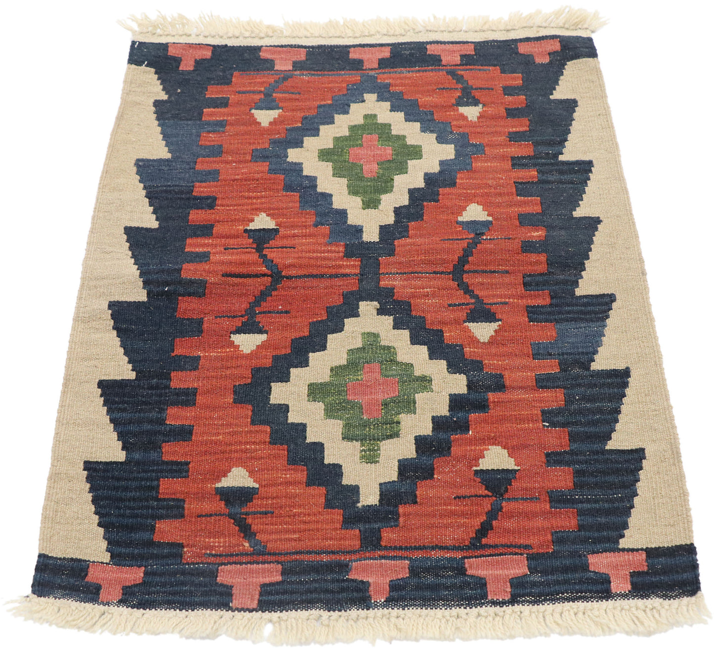 2 x 3 Vintage Persian Shiraz Kilim Rug 77863