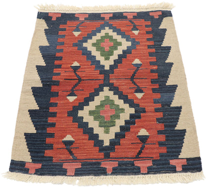 2 x 3 Vintage Persian Shiraz Kilim Rug 77863