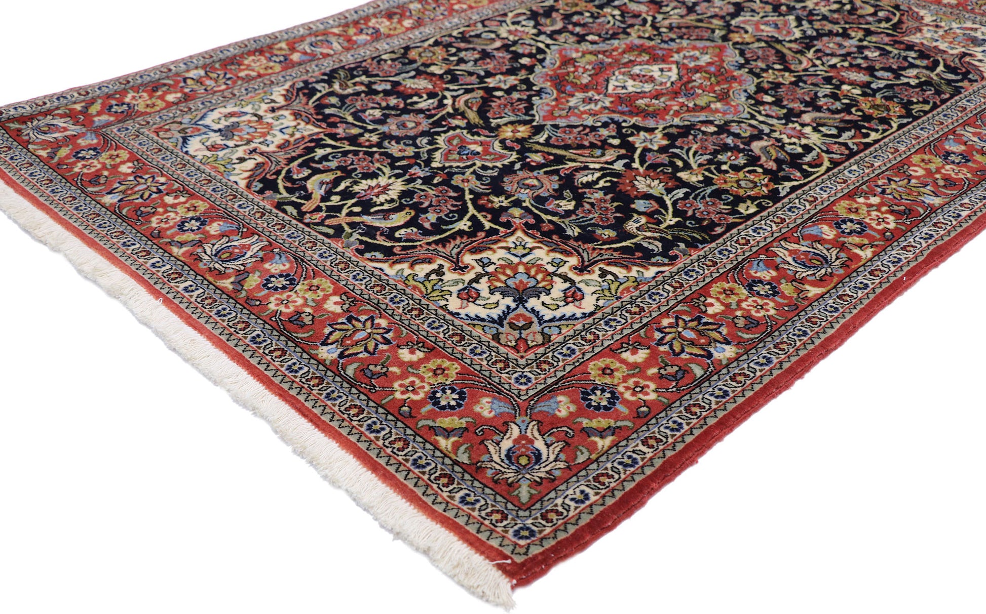 3 x 5 Vintage Persian Qum Rug 77864